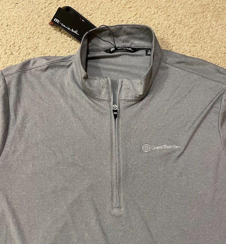 Travis Mathew Coto Performance 1/4 Zip Men XL Gray Pullover Lightweight NWT Logo gallery
