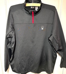 Spyder Active 1/4 Zip Pullover Men’s XL Black Red Long Sleeve Performance Top
