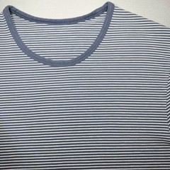 Lululemon 5 Year Basic Tee Mens Size M Gray/Blue Nautical Micro Striped Vitasea