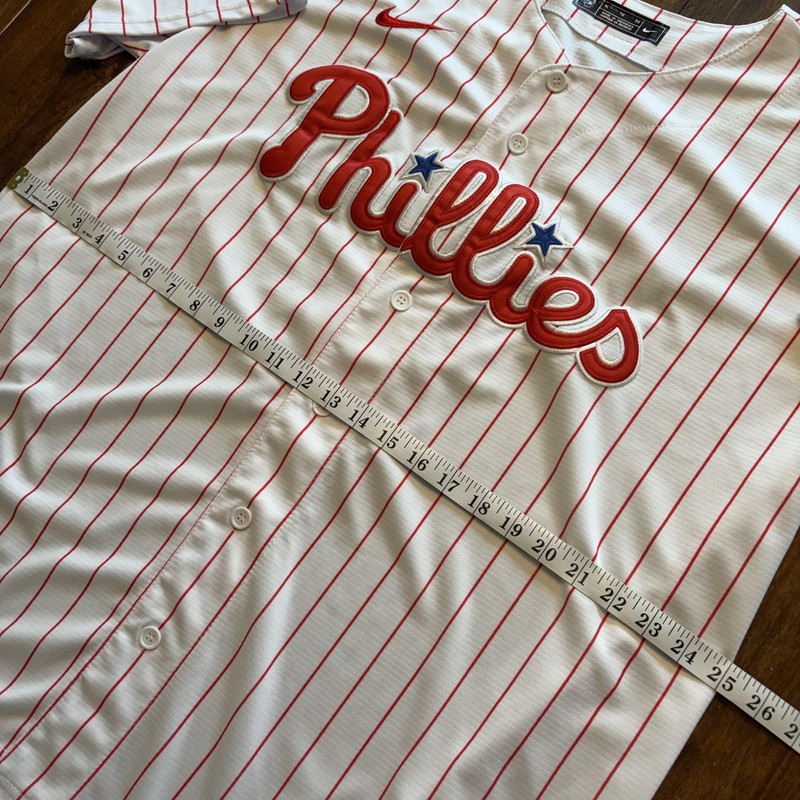 Philadelphia Phillies Jersey Mens XL Pinstripe MLB Baseball Whiz Whit 9 Nike gallery