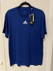 NWT Adidas Men’s Medium Creator Short Sleeve T Shirt Crew Royal Blue White Tee