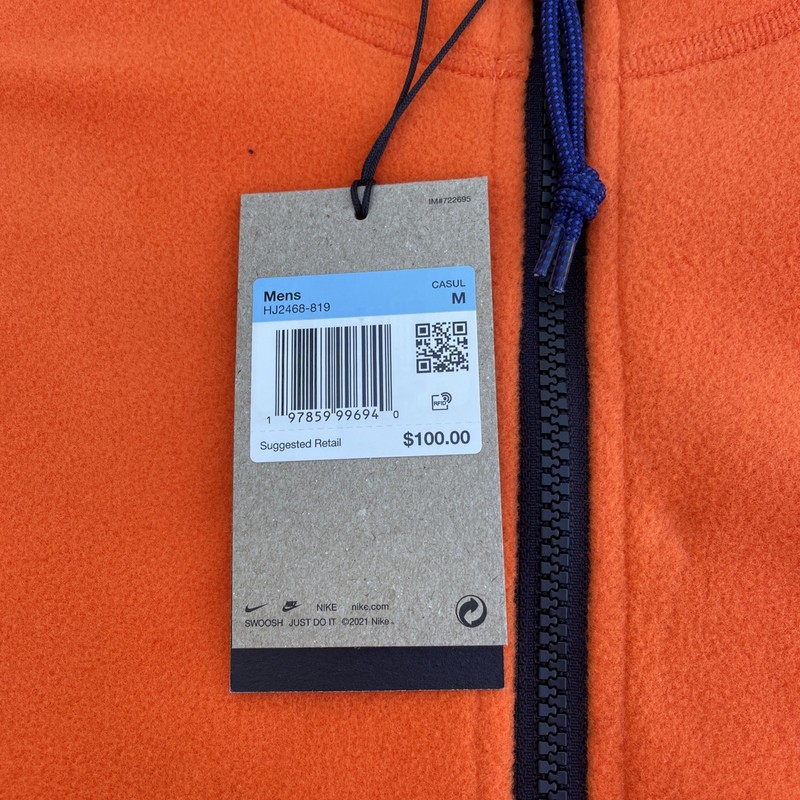Nike ACG Wolf Tree Thermal Vest Polartec Orange Black HJ2468-819 Mens Sz Medium gallery
