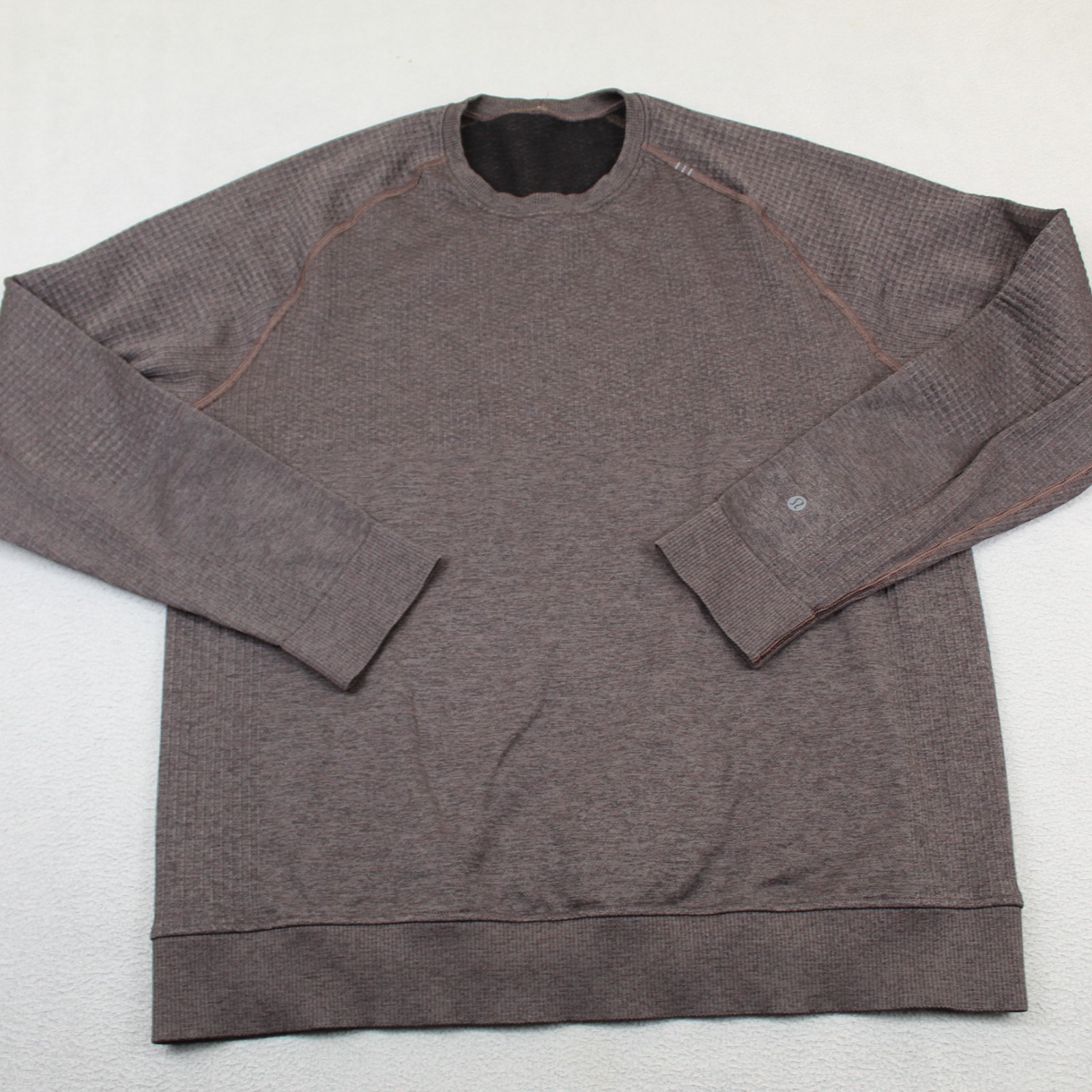 Lululemon Shirt Mens Large Brown Metal Vent Tech Running Pullover Sweatshirt Gym gallery