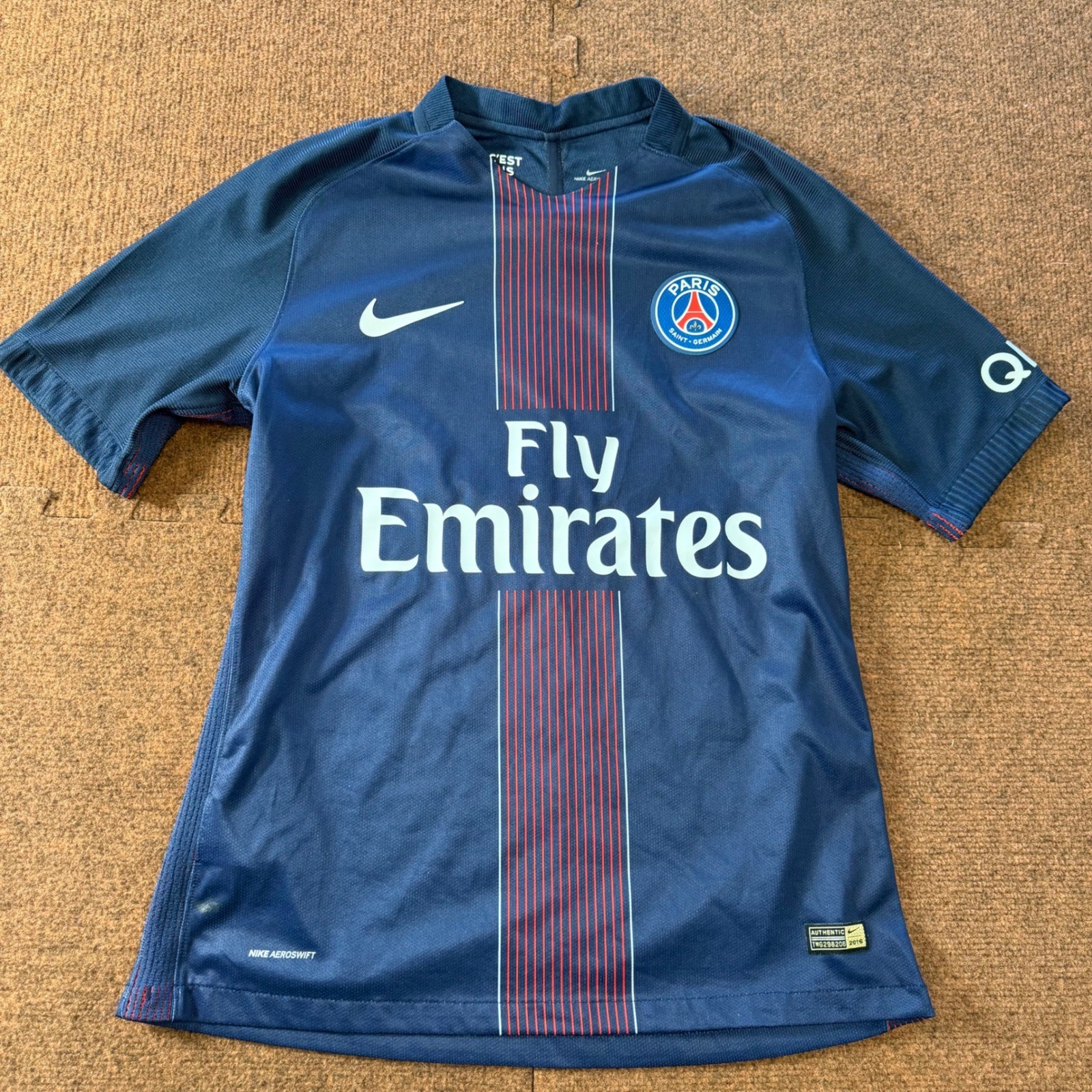 Nike Aeroswift PSG 2016 Authentic Home Jersey Mens Medium Navy Blue Soccer Shirt gallery