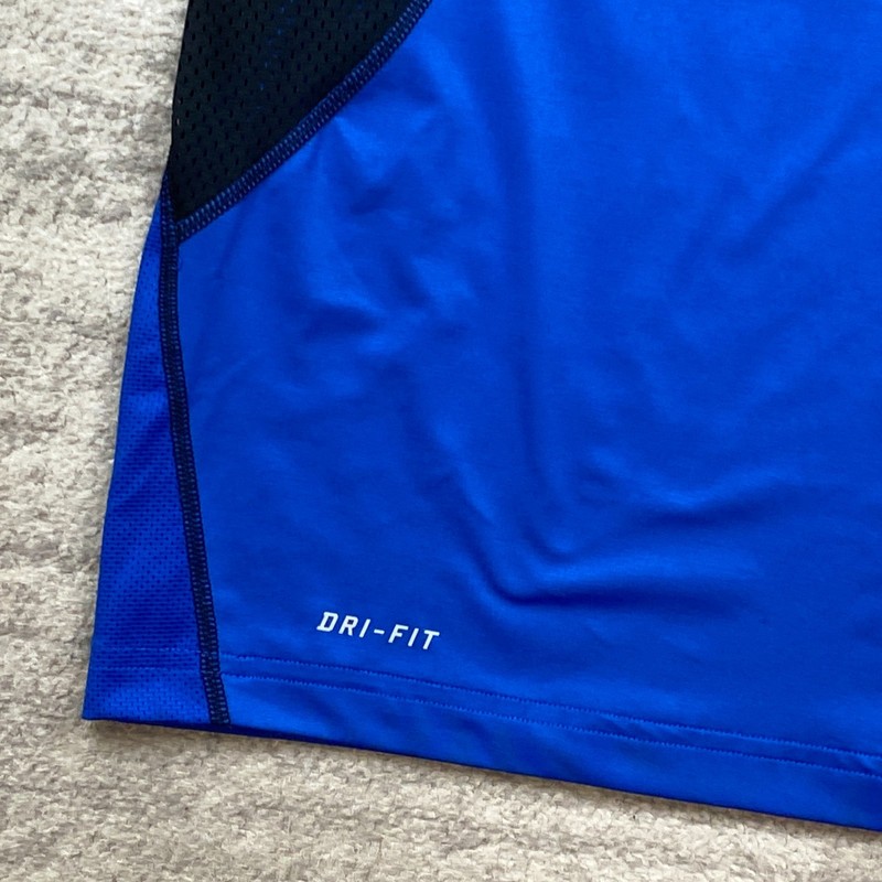 Nike Pro Combat Shirt Medium Blue Black Performance Swoosh Drifit Prep Hiker Men gallery