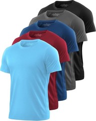 1/5 Pack Mesh Workout Shirts for Men Dry Fit Gym Shirts Quick Dry Athletic Short