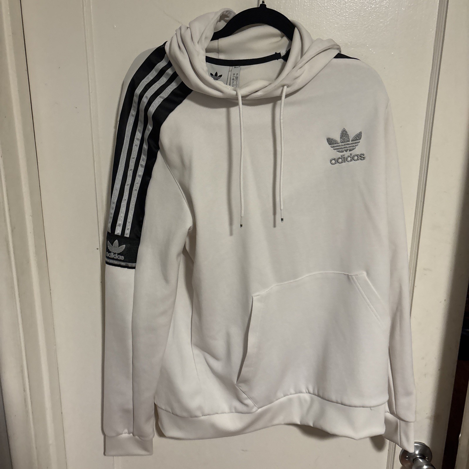 ADIDAS 3 FOIL ORIGIN SUPERSTAR TOP HOODIE PULLOVER White MENS Large Sweatshirt gallery