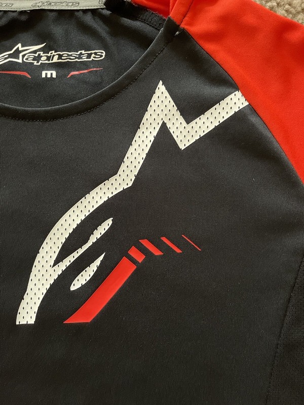 Alpinestars Trailstar SS Red Short Sleeve Jersey Shirt Medium Athletic Bike Tee gallery