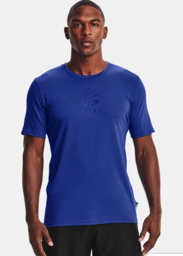 NWT Under Armour T Shirt Mens Steph Curry Logo Short Sleeve Tee Blue 3eezy sz Lg