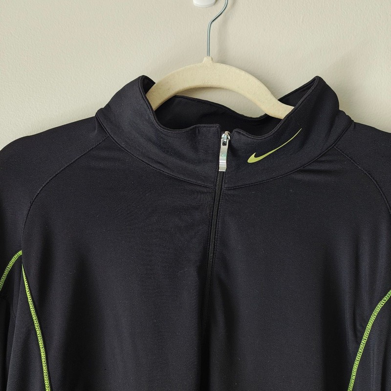 Nike Golf Dri-FIT Quarter Zip Mens Large Black Volt Colonial Golf Club Pullover gallery