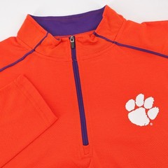 Colosseum Clemson Tigers Paw Logo Orange Long Sleeve 1/4 Zip Sweatshirt Mens L