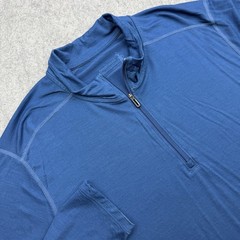 Smartwool Merino 150 Shirt Men’s Large Blue 1/4 Zip Long Sleeve Base Layer Top