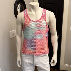 Pink Mesh Tank Men’s Small – Fitted