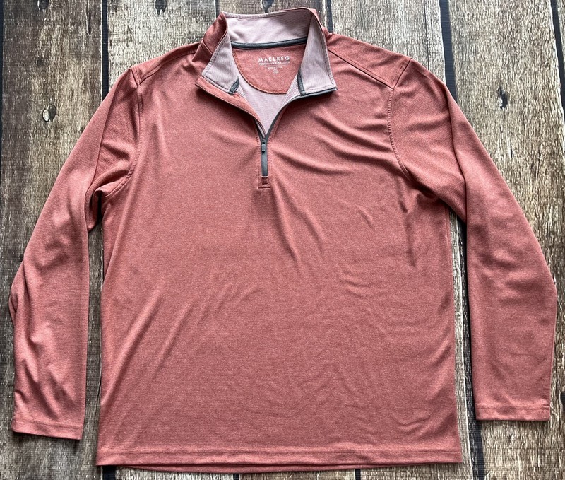 MAELREG PERFORMANCE PULLOVER GOLF TECH SWEATER ORANGE MENS XL EXCELLENT gallery