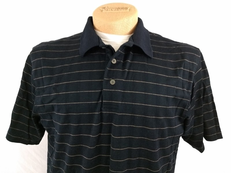 JoS A BANK Ledbetter Golf POLO SHIRT SS Mens XL Athletic Black Bronze Striped gallery