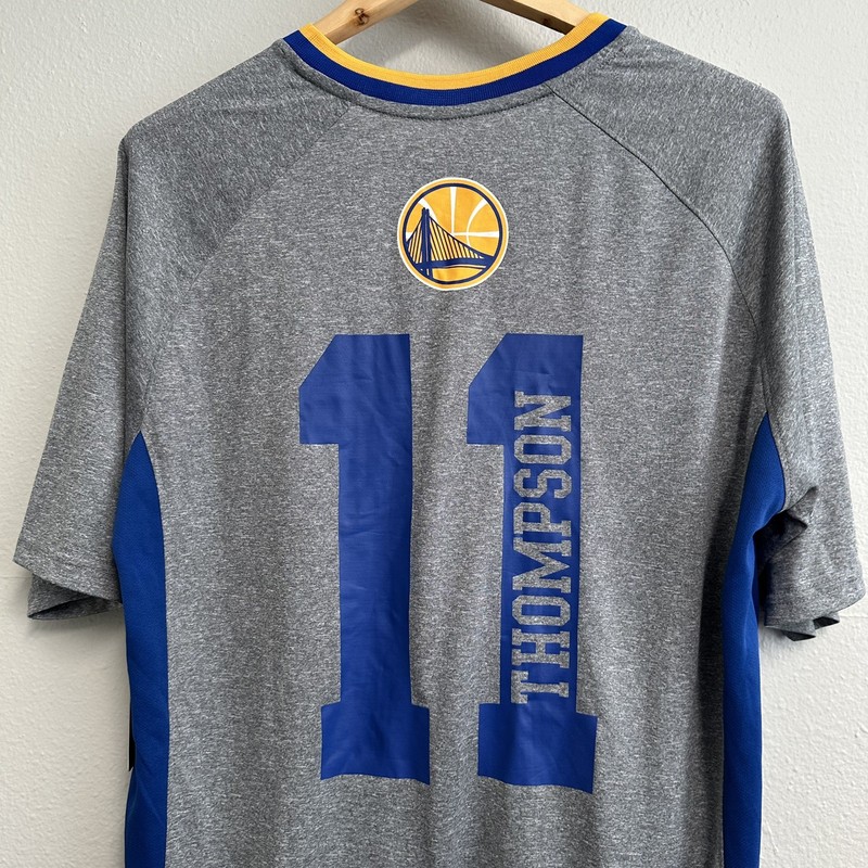 Golden State Warriors Klay Thompson #11 NBA Net-Dri T-Shirt Men’s Sz L Gray NWT gallery