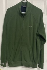 OAKLEY Men’s MicroFleece Full Zip Jacket Shirt Sweater Sz Large L Green