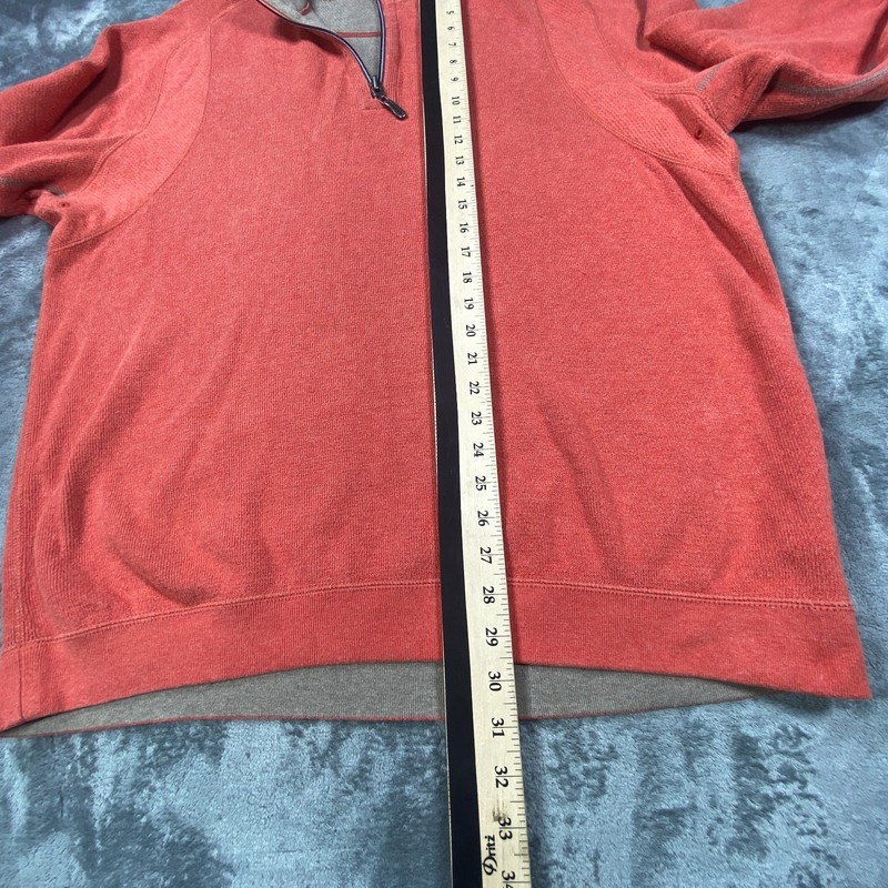 Tommy Bahama Performance Pullover Men 2XL Orange Athletic Golf Knit 1/4 Zip * gallery