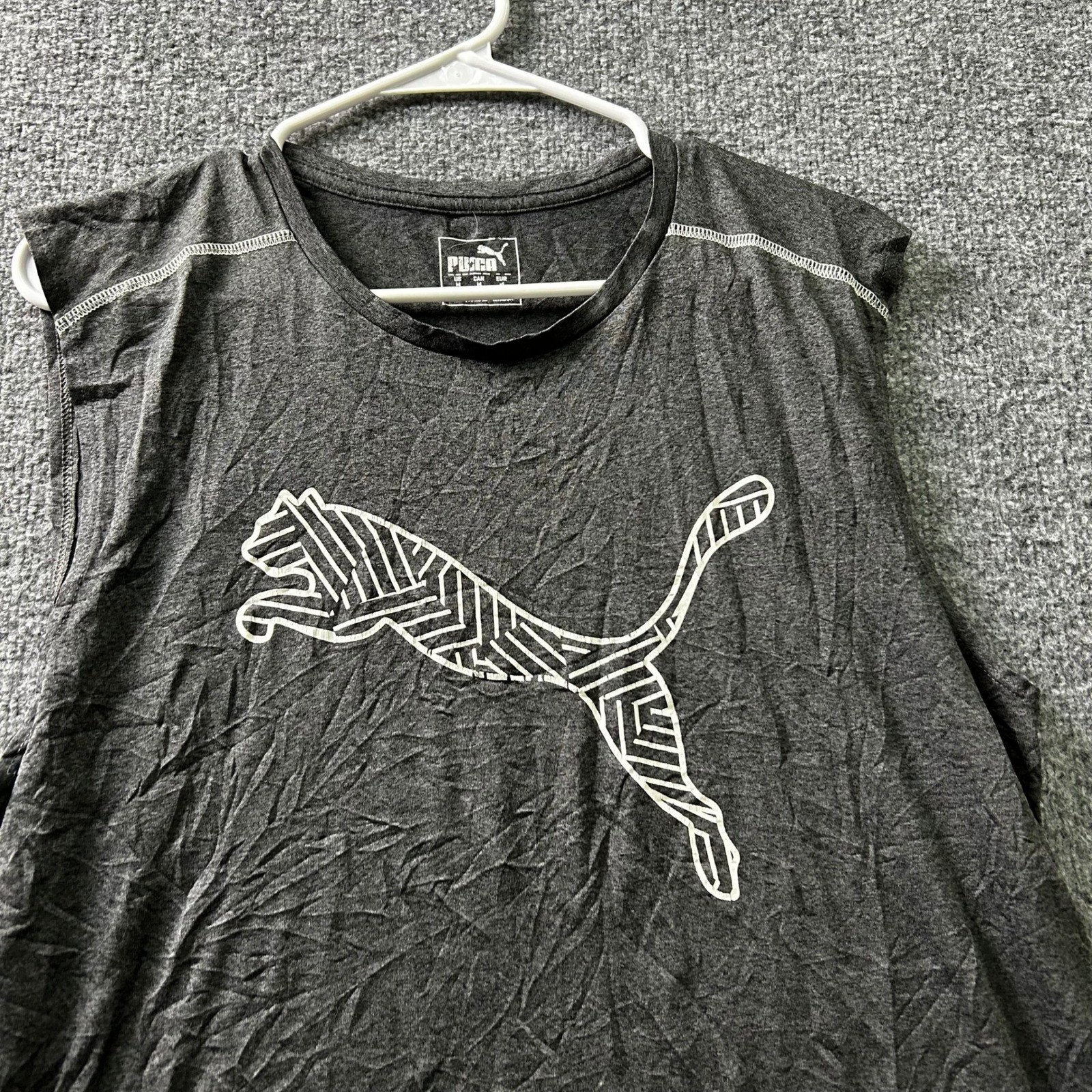 Puma Tank Top Mens Size M Gray Graphic Logo Sleeveless Athletic Muscle Shirt gallery