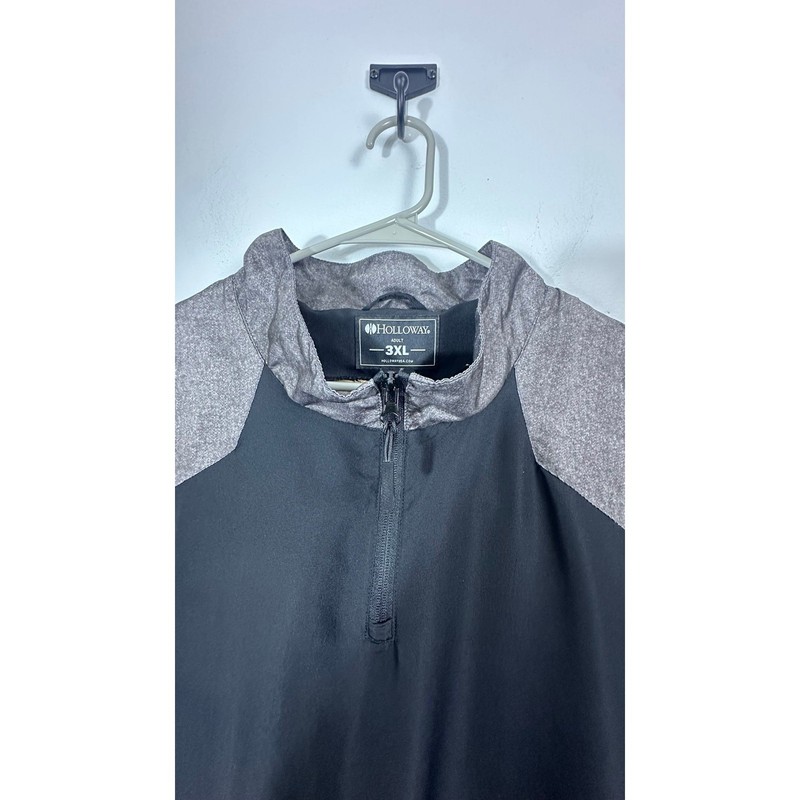 Holloway Raider Short Sleeve Pullover Jacket Men’s 3XL Black Gray 1/4 Zip 229545 gallery