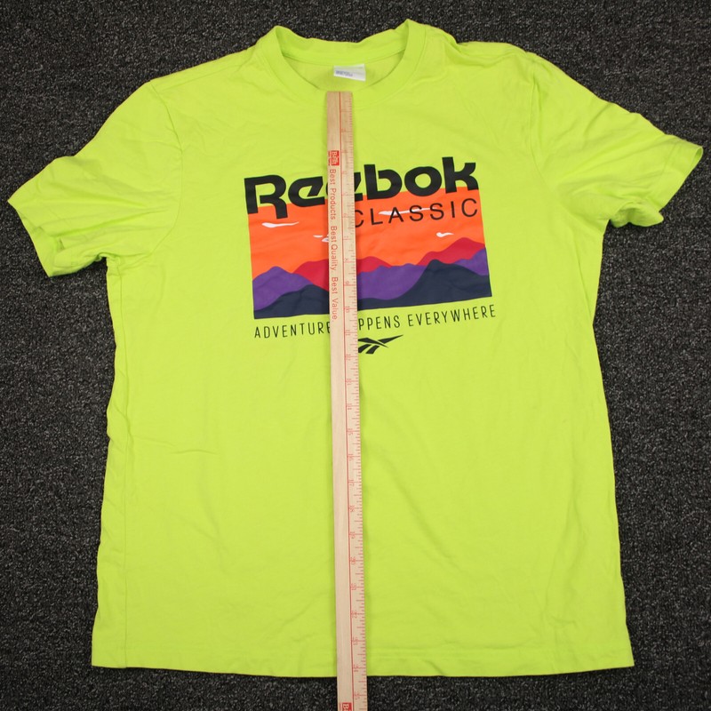 Reebok Classic Shirt Adult Medium Green Adventure Happens Anywhere Casual Mens gallery