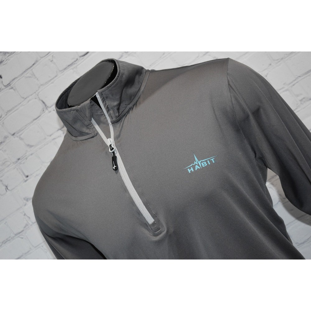 Habit Fishing Sun Shirt Mens Size Large Performance 1/4 Zip Solar Factor