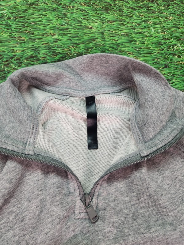 Fabletics Performance Mens SZ L Gray 1/4 Zip Geometric Dice Sword Graphic gallery