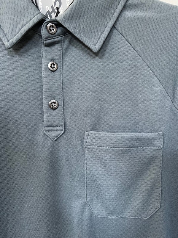 🔥CHASE 54 GOLF MEN'S GREY LONG SLEEVE POLO WITH POCKET MS4201 EASTWOOD NWT $74 gallery