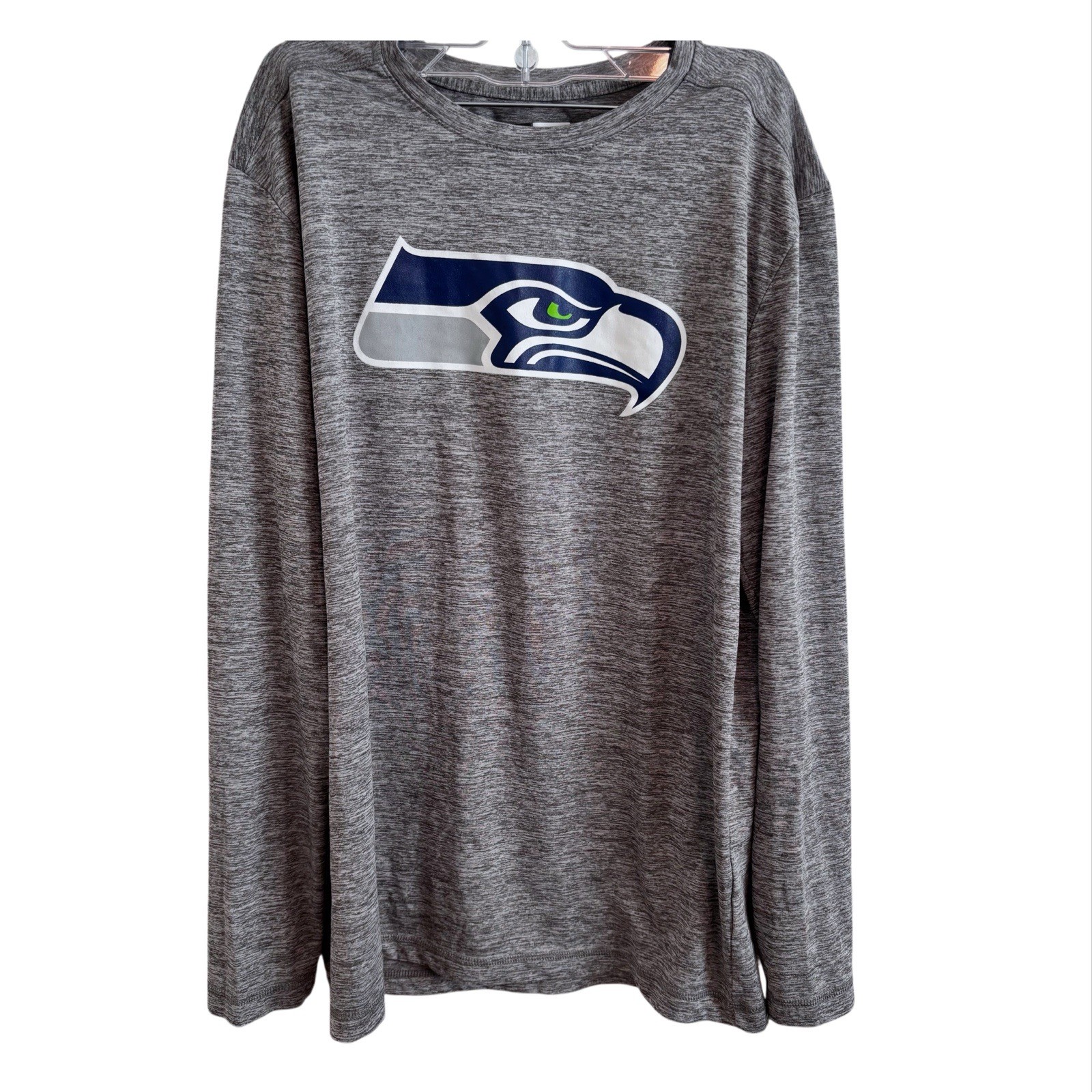 NFL Seattle Seahawks Shirt Mens M Gray Team Apparel Long Sleeve Moisture Wicking gallery