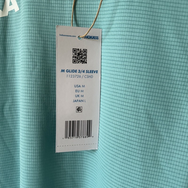 Hoka Glide 3/4 Sleeve Lightweight Running Shirt Mens Medium Turquoise New $58 gallery