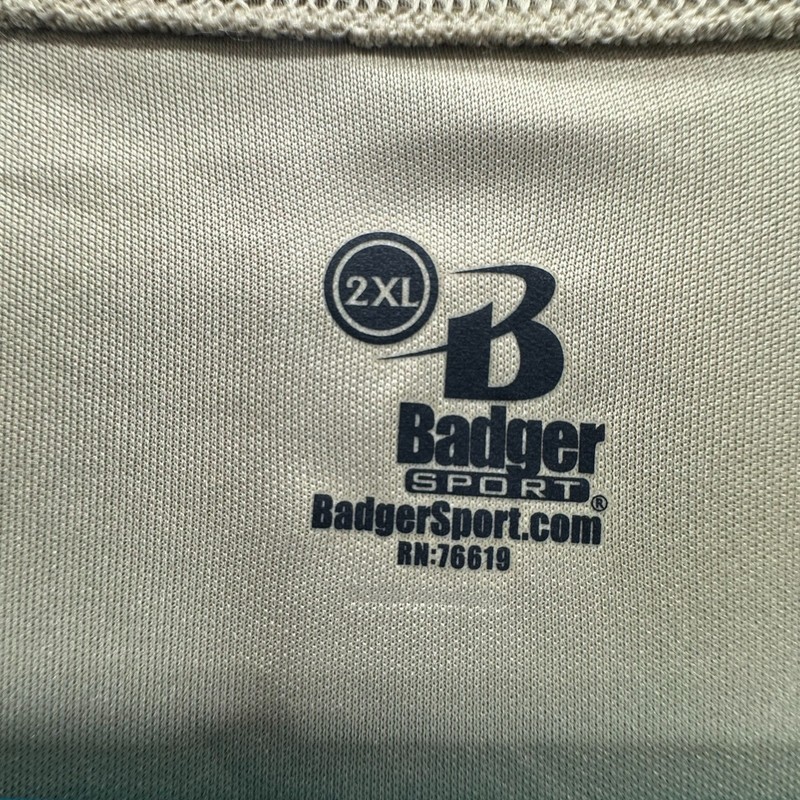 Badger Sport T-Shirt Mens 2XL Beige Athletic Performance Workout Gorpcore Sporty gallery