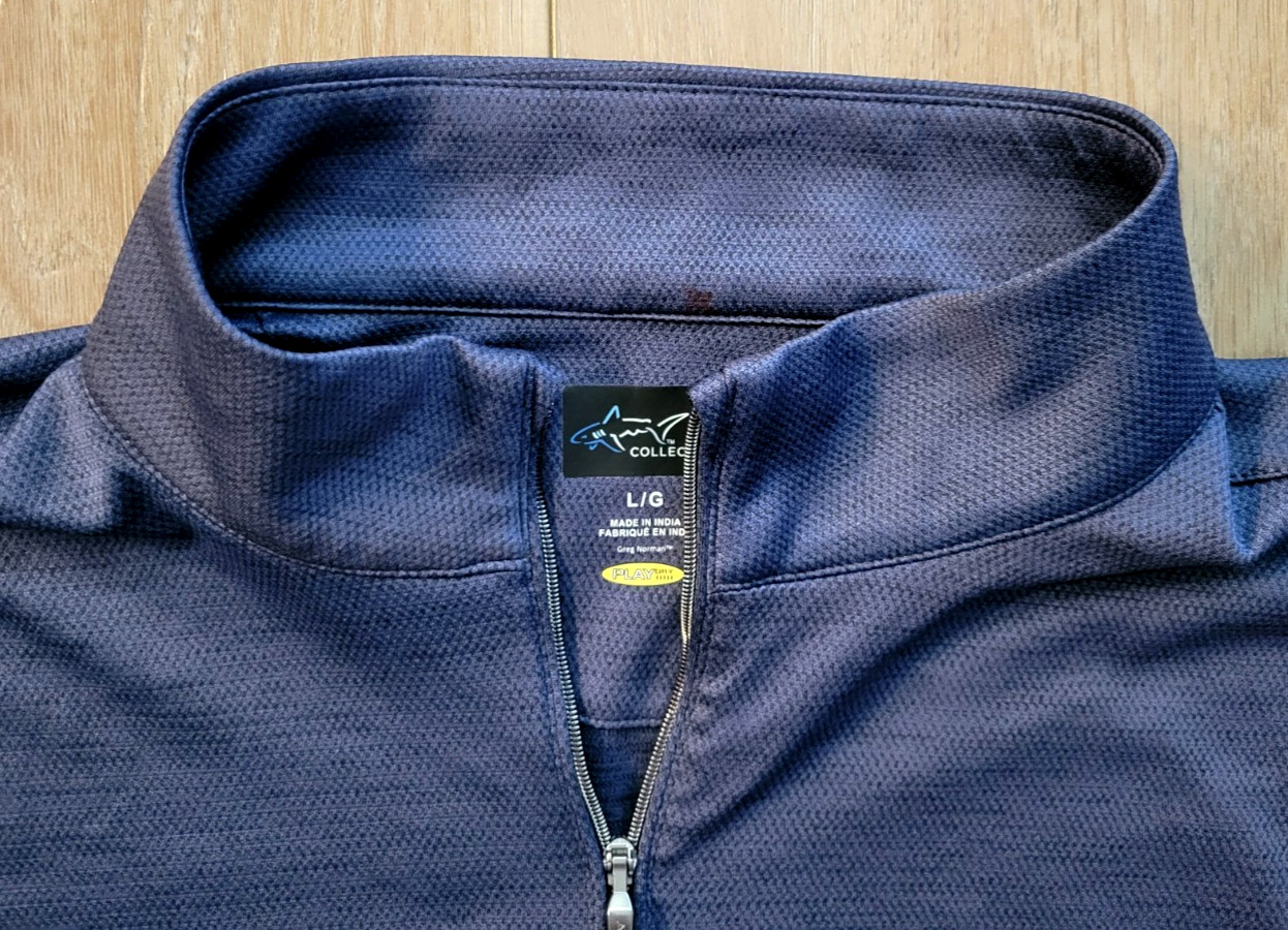 Greg Norman Pullover Mens Large Blue Play Dry Performance Stretch 1/4 Zip Golf gallery