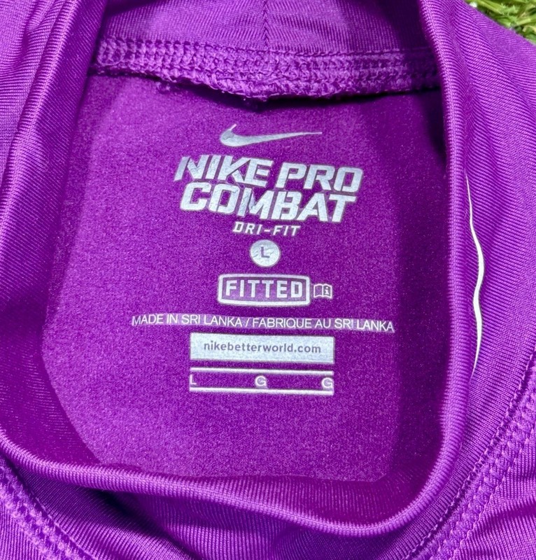Nik Pro Combat Dri Fit Long Sleeve Compression Shirt Size Large Purple Athletic gallery