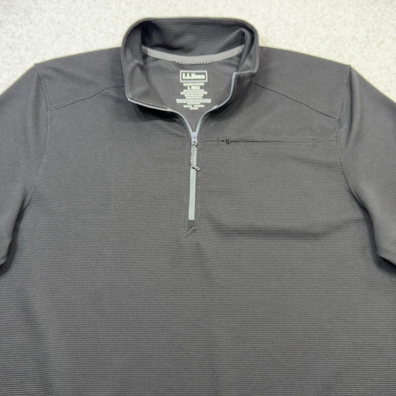 LL Bean Venture Stretch Ottoman Rib Pullover Mens Large Black 1/4 Zip Outdoor gallery