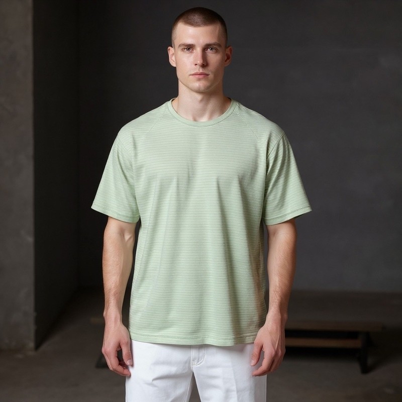 Lululemon Metal Vent Tech Short Sleeve Shirt Sage Green Striped Mens XL EUC gallery