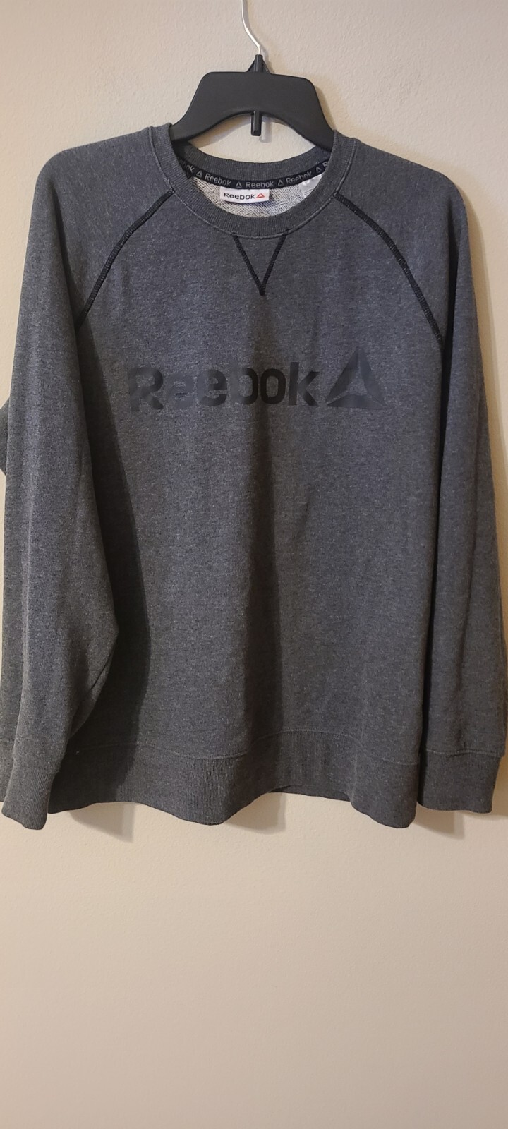 Reebok Cruise Control Crew Neck Sweatshirt, Long Sleeve, Gray, Size Large gallery
