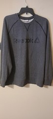 Reebok Cruise Control Crew Neck Sweatshirt, Long Sleeve, Gray, Size Large