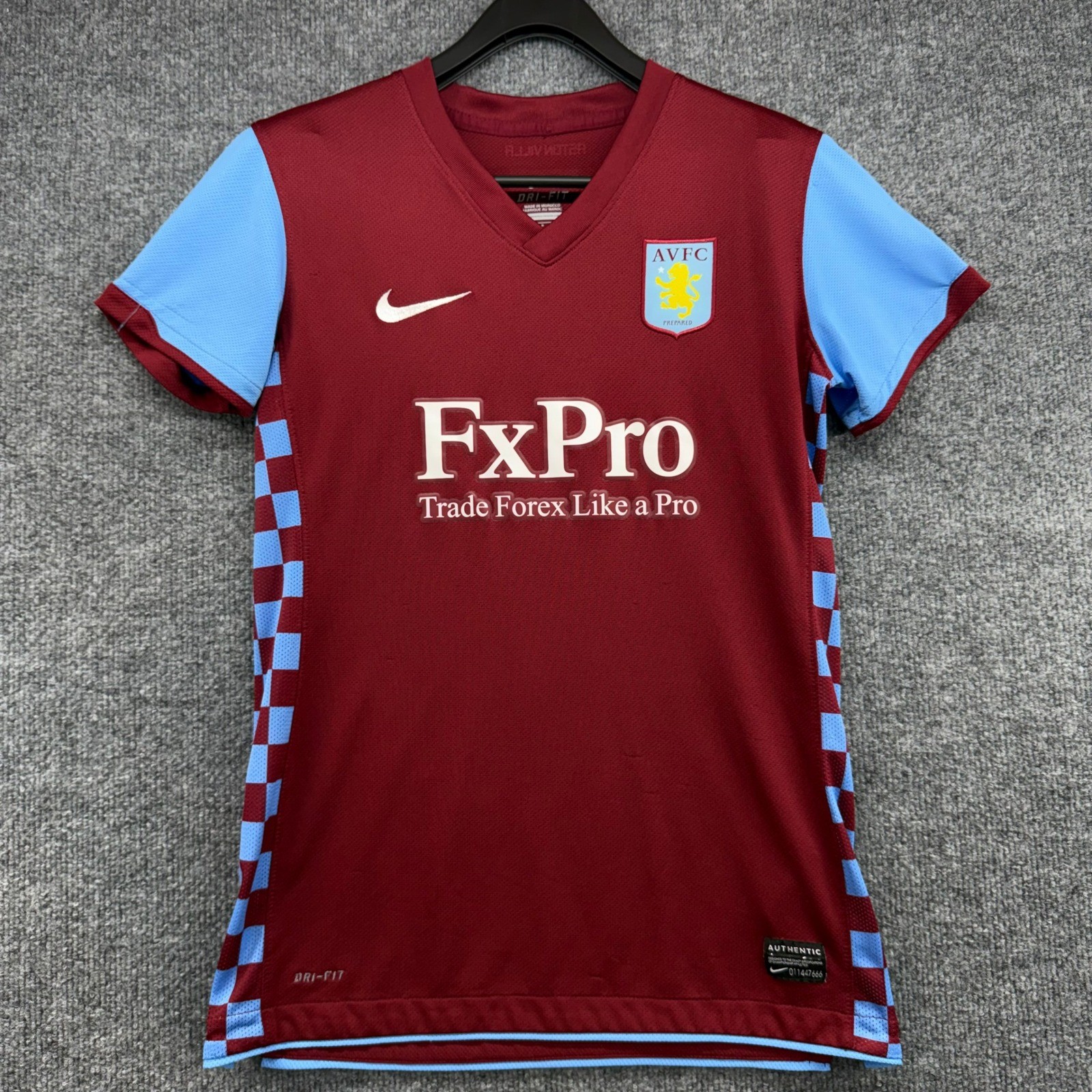 Nike Mens Aston Villa FC 2010-11 Home Soccer Jersey Claret Blue Small 381812-679 gallery