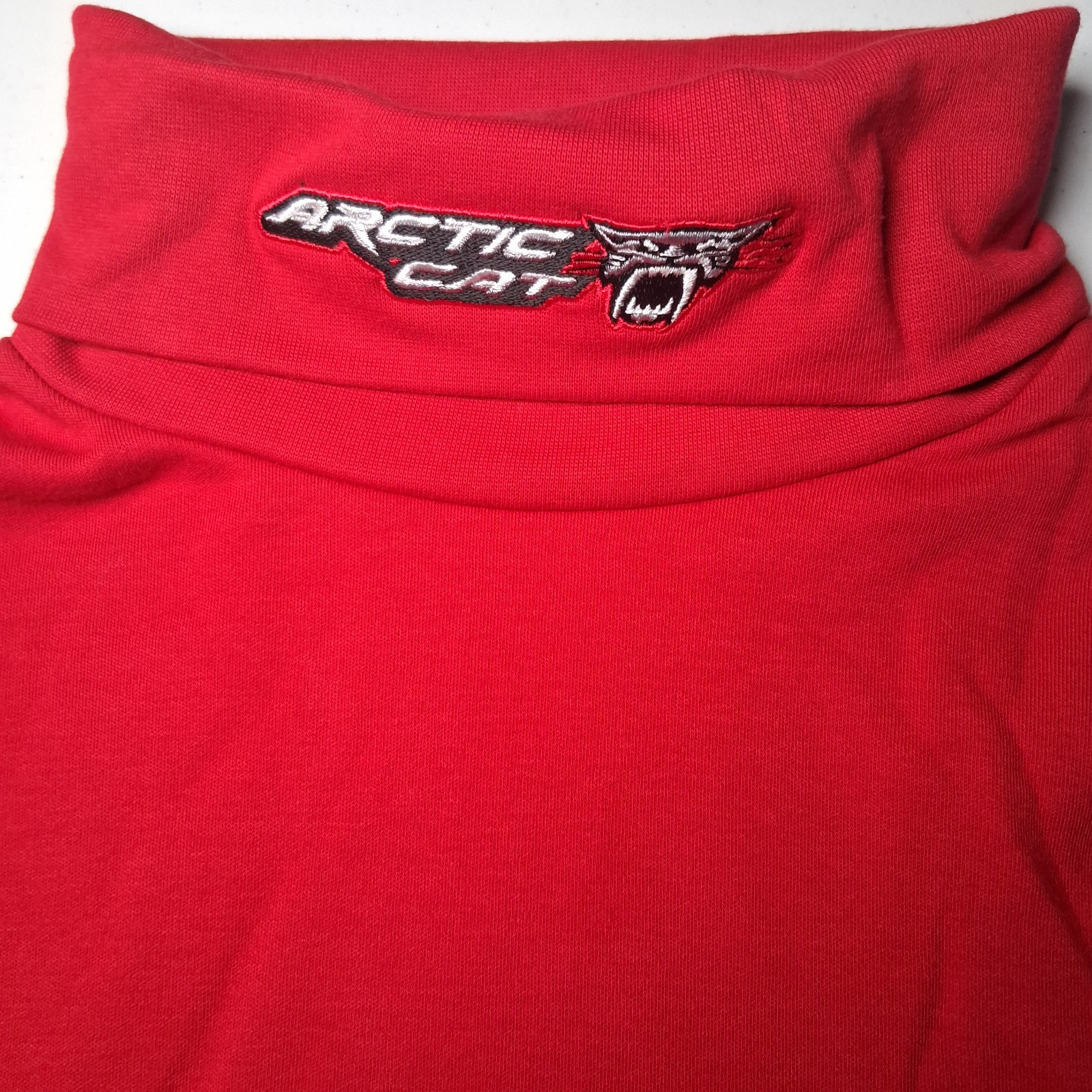 Vintage 1990s Arctic Cat Turtleneck Shirt Men M Red Snowmobile ATV Logo USA gallery