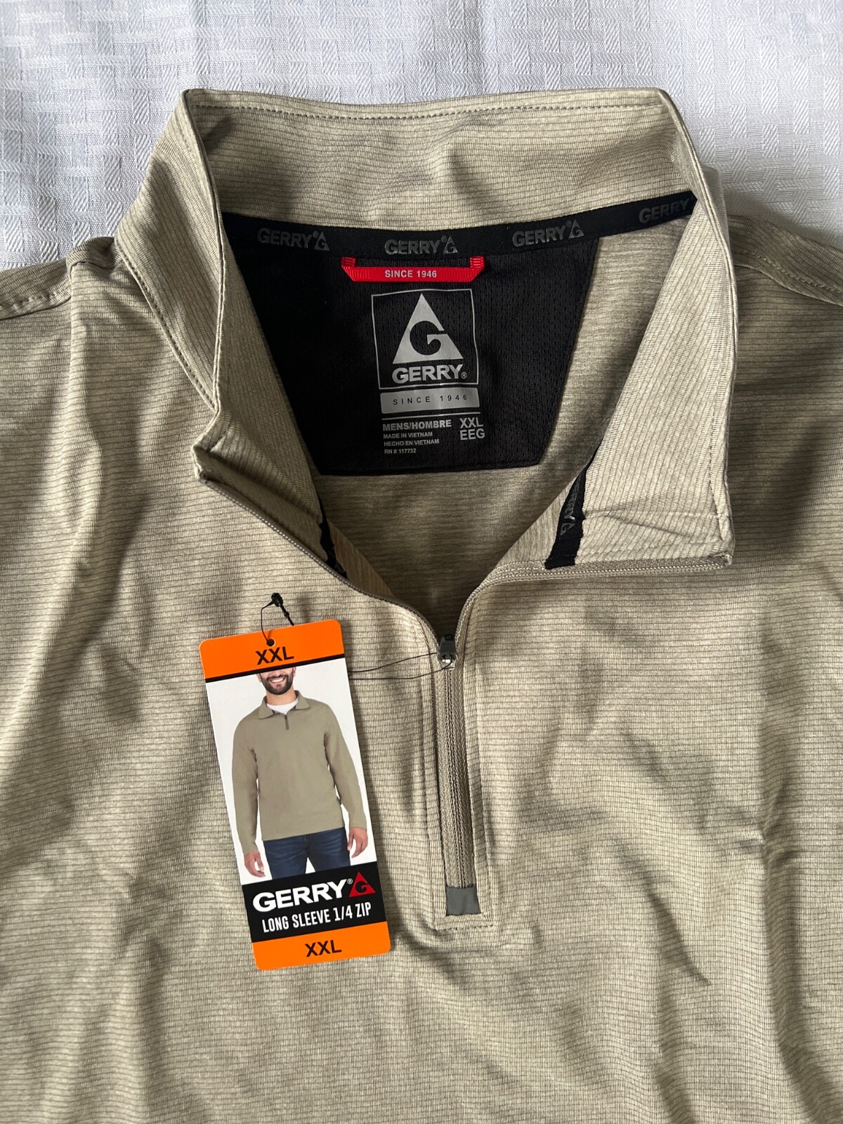 New! Gerry Men's Long Sleeve 1/4th Zip Tan Sz XXL Free Shipping! gallery