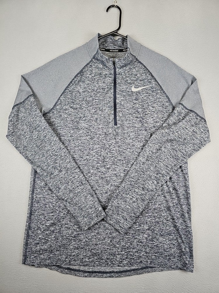 Nike Element 1/2 Zip Running Pullover Men' Large Gray Reflective Thumb Holes