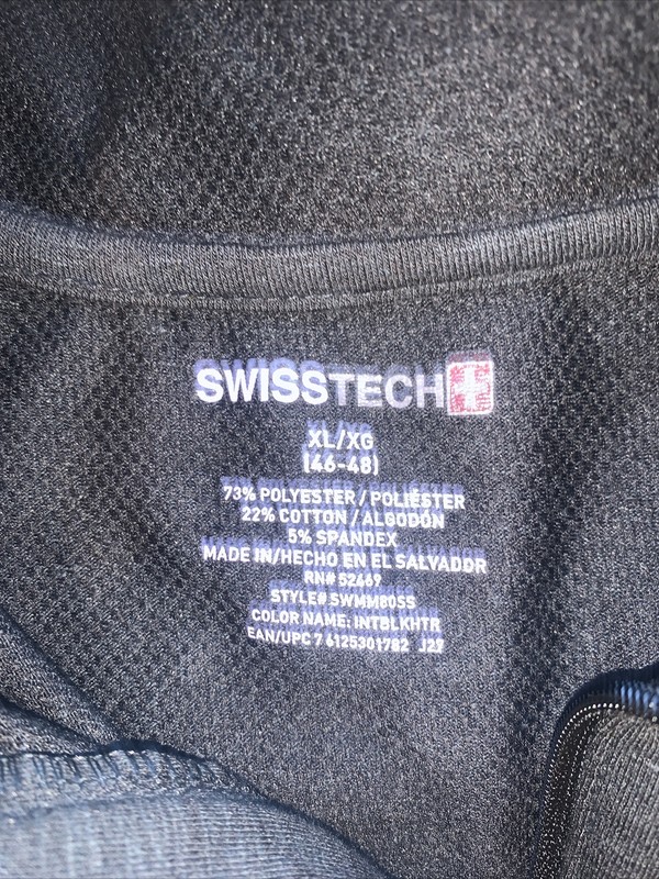 Swiss Tech Sweater Men’s Extra Large Charcoal Sweatshirt Quarter Zip Pullover gallery