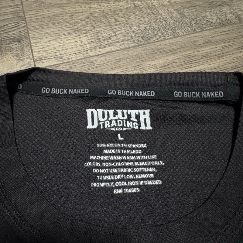 Duluth Trading Co Shirt Mens Large Black Buck Naked Mesh Long Sleeve Base Layer gallery