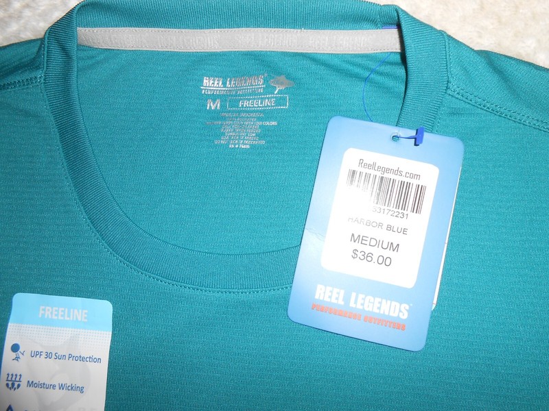 Reel Legends M Freeline Fishing Long Sleeve Shirt Harbor Blue / Teal UPF 30 NWT gallery