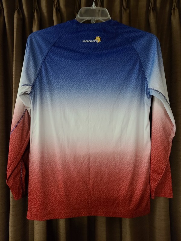 Hook & Tackle UPF/SPF 50+ Red, White & Blue Shirt, Oversize Men's Small, New gallery