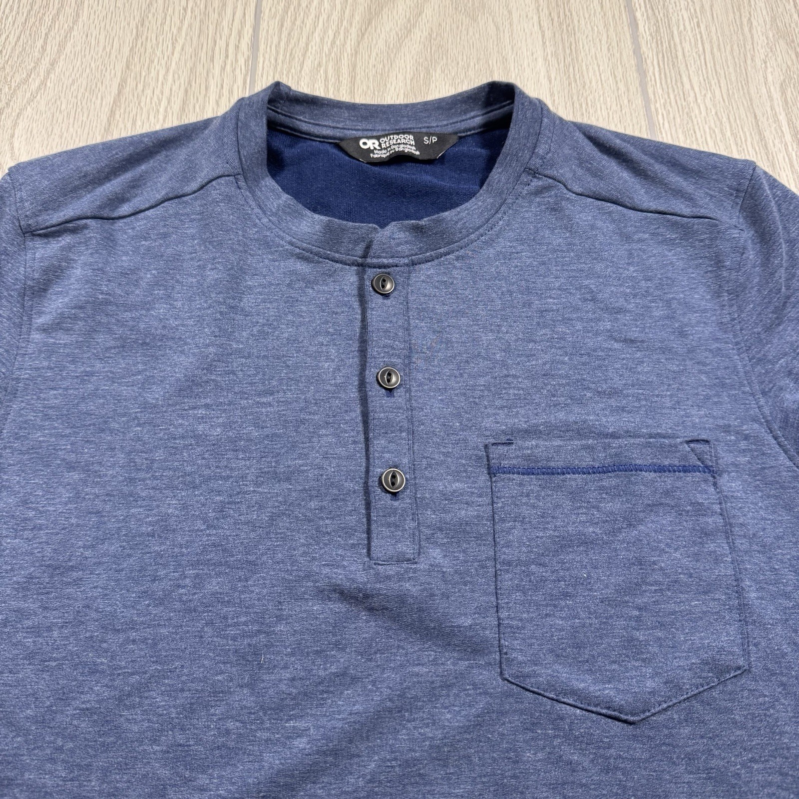 Outdoor Research Pocket Henley Shirt Men’s S Blue Stretch Base Layer Hiking EUC gallery