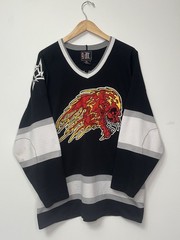 Metallica Black XL Flame Skull Tour 97 1997 Hockey Jersey Rare 90s Vintage