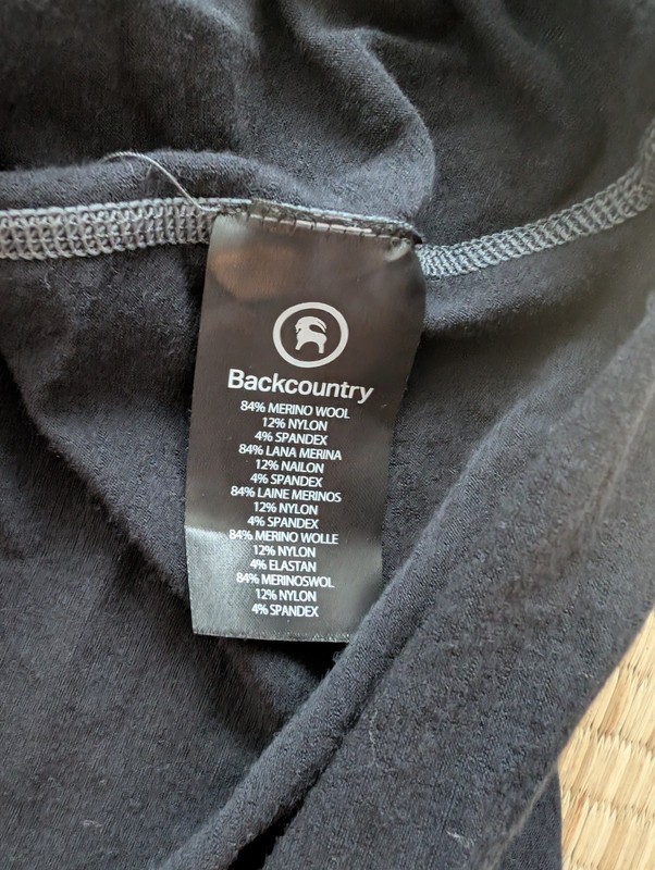 Backcountry Merino Wool Base layer Black Men's Size Medium gallery