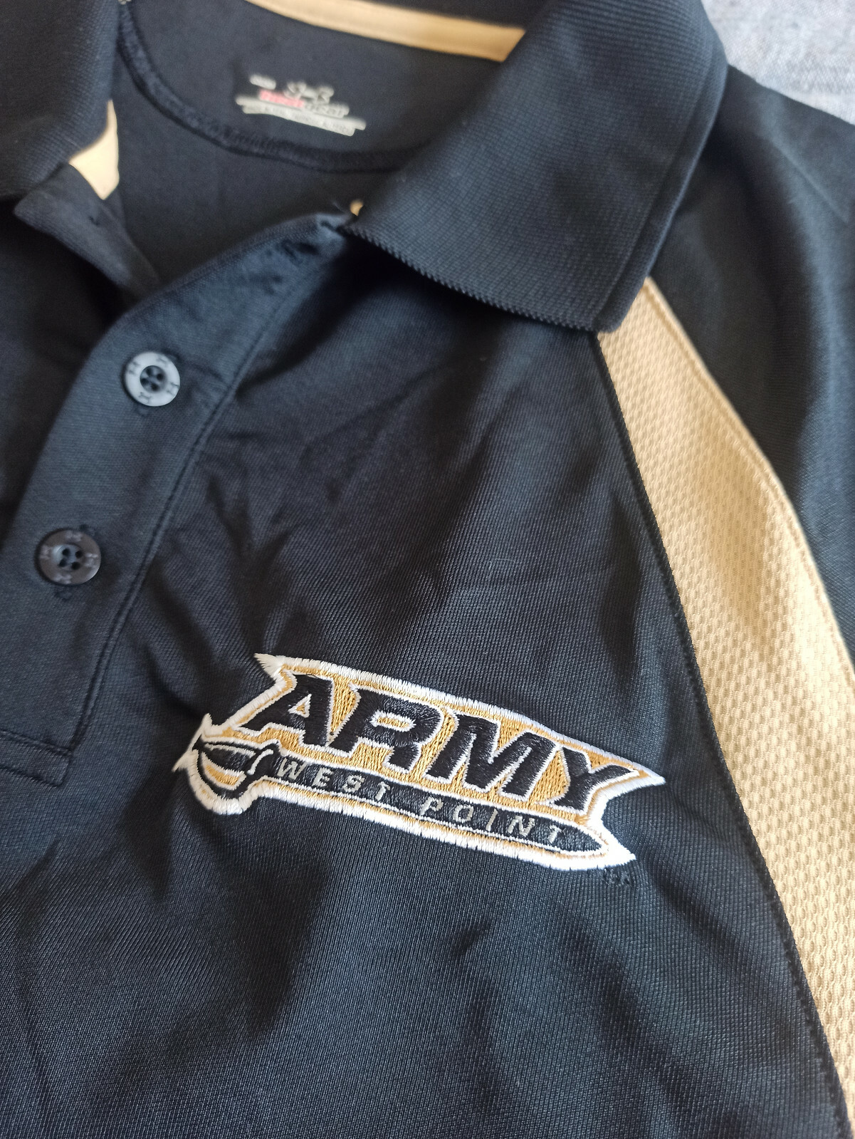 Mens M MEDIUM UNDER ARMOUR HEAT GEAR ARMY WEST POINT COLLARED GOLF SHIRT CADET gallery