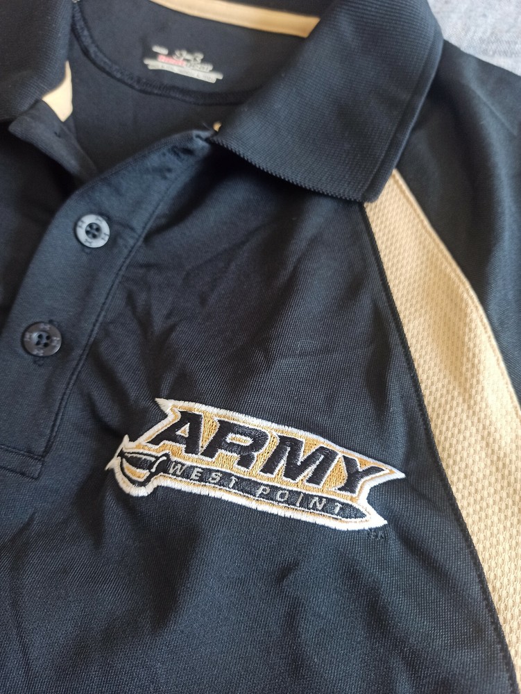 Mens M MEDIUM UNDER ARMOUR HEAT GEAR ARMY WEST POINT COLLARED GOLF SHIRT CADET